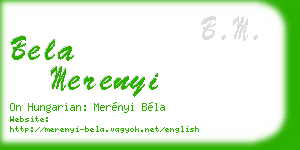 bela merenyi business card