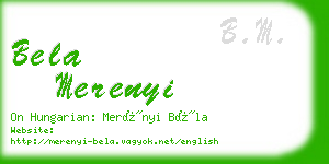 bela merenyi business card